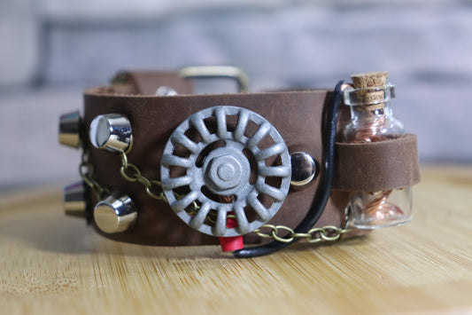 The Knobby Faucet, Unique Handcrafted Arm Belt, Punk Rock Bracelet, Steampunk Arm Band