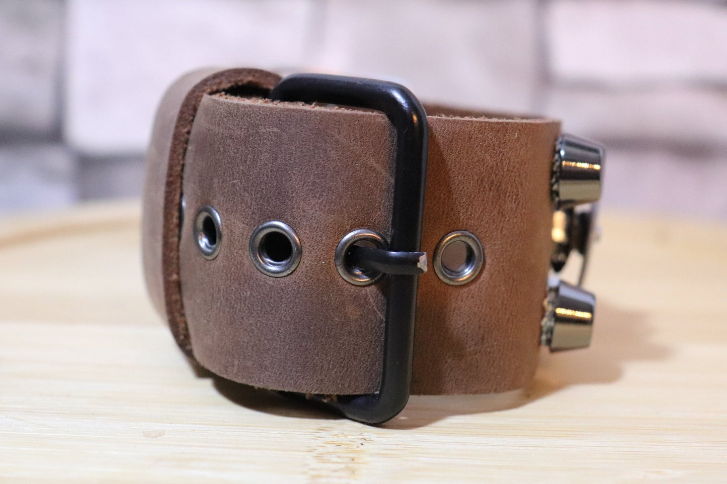 The Junkyard Chemist, Steampunk Bracelet, Brown Leather Steampunk Arm Belt, Steampunk Leather Band, Handmade One-of-a-Kind Leather Bracelet