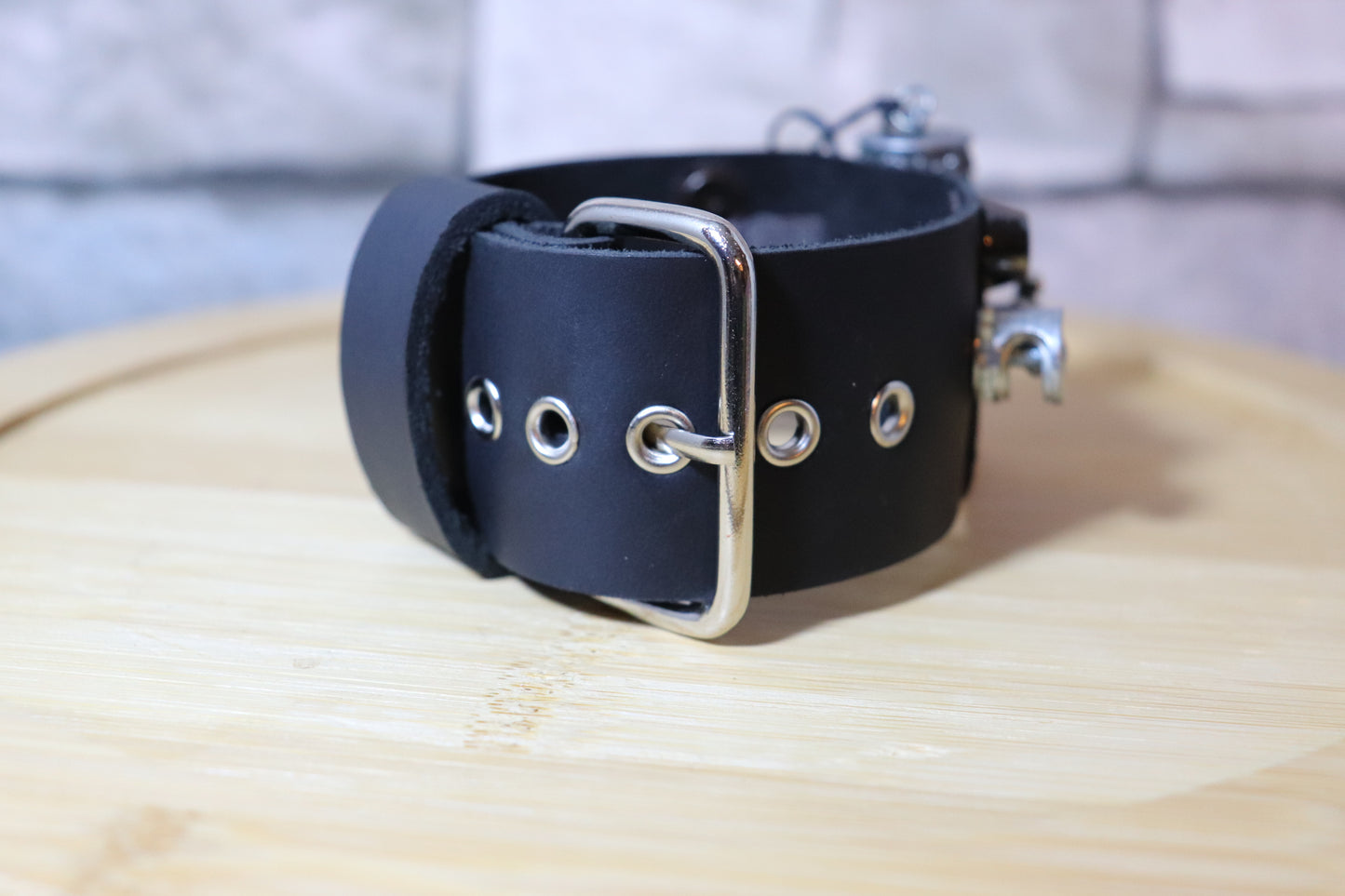 Industrial Viking, Picture in a Bottle Leather Arm Belt, Viking Leather Bracelet, Hidden Art