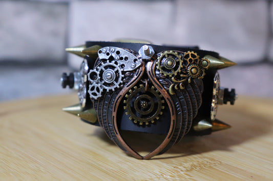 Spirit Wings, Steampunk Leather Arm Belt, Wings and Gears Bracelet, Planchette Arm Band