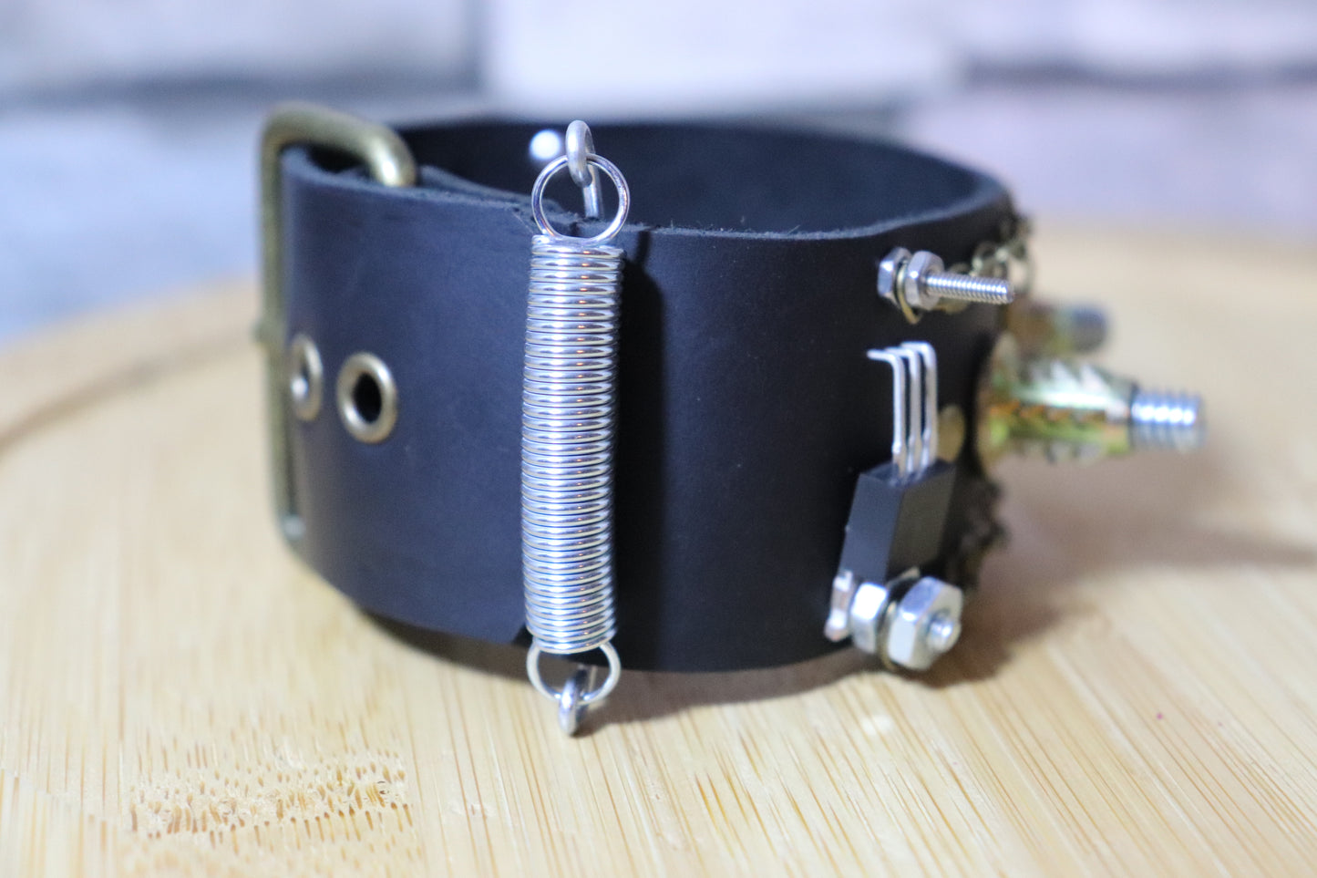 Anger Bolts, Unique Punk Rock Arm Belt, Punk Rock Leather Bracelet, Steampunk Arm Band