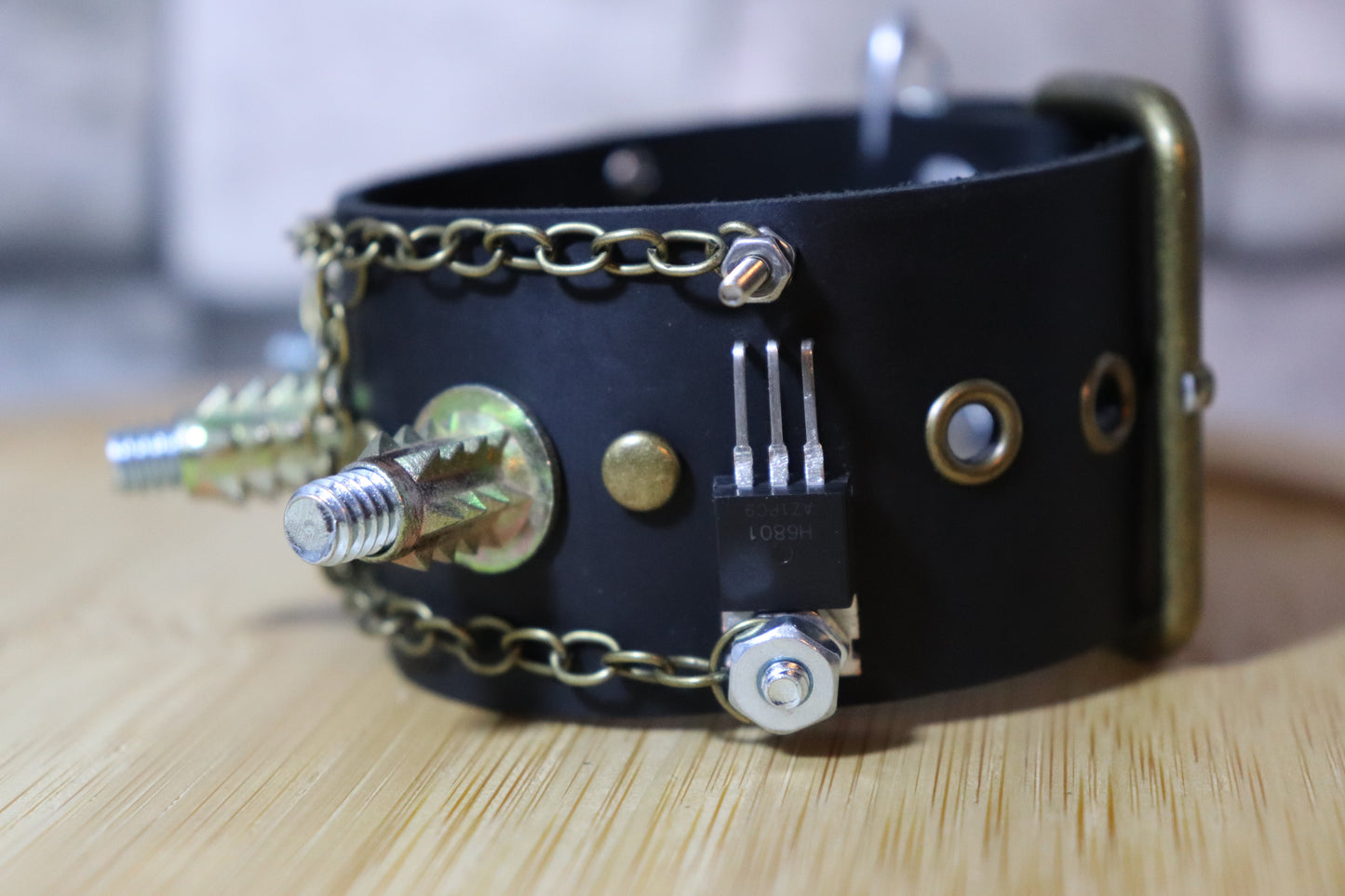 Anger Bolts, Unique Punk Rock Arm Belt, Punk Rock Leather Bracelet, Steampunk Arm Band