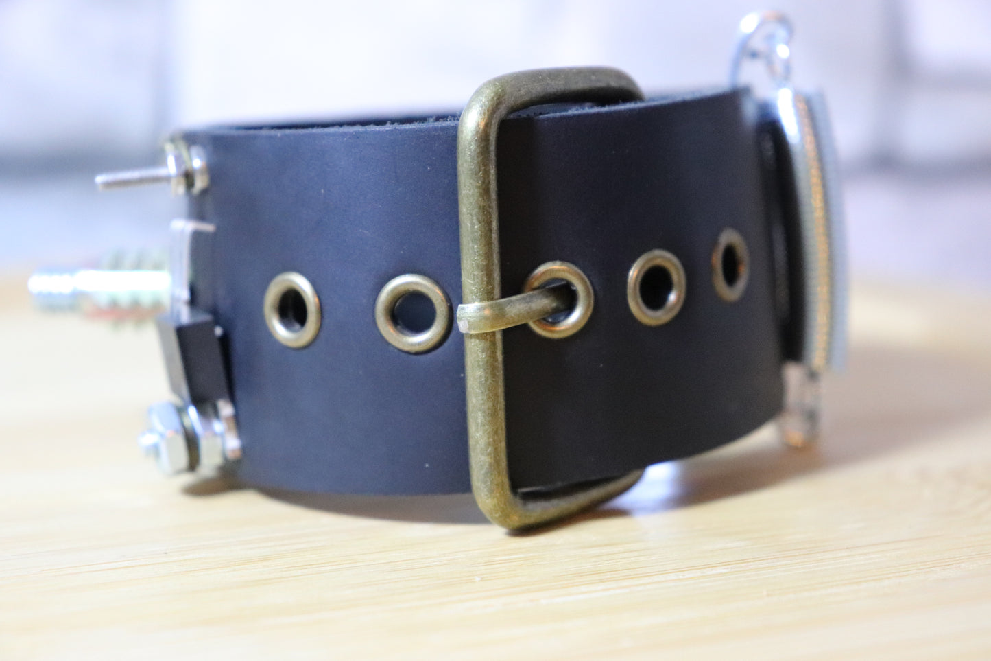 Anger Bolts, Unique Punk Rock Arm Belt, Punk Rock Leather Bracelet, Steampunk Arm Band