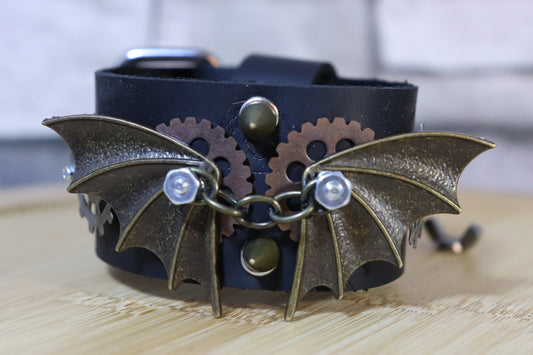 Leather Wing, Bat Bracelet, Steampunk Arm Band, Bat Wings Steampunk Leather Arm Belt, Baddie Leather Arm Belt