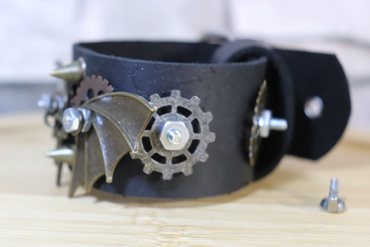 Leather Wing, Bat Bracelet, Steampunk Arm Band, Bat Wings Steampunk Leather Arm Belt, Baddie Leather Arm Belt